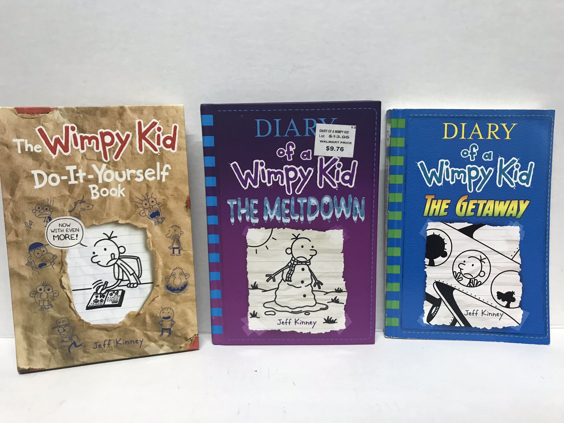 Wimpy kids books, 2 hardcover and one softcover books, like new
