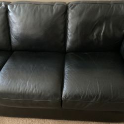 Black Leather Couch For Sale OBO