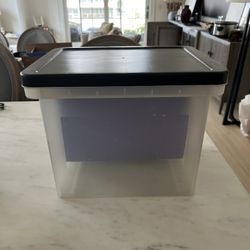 Clear Storage With Lid - Can Be Used To Hang Files