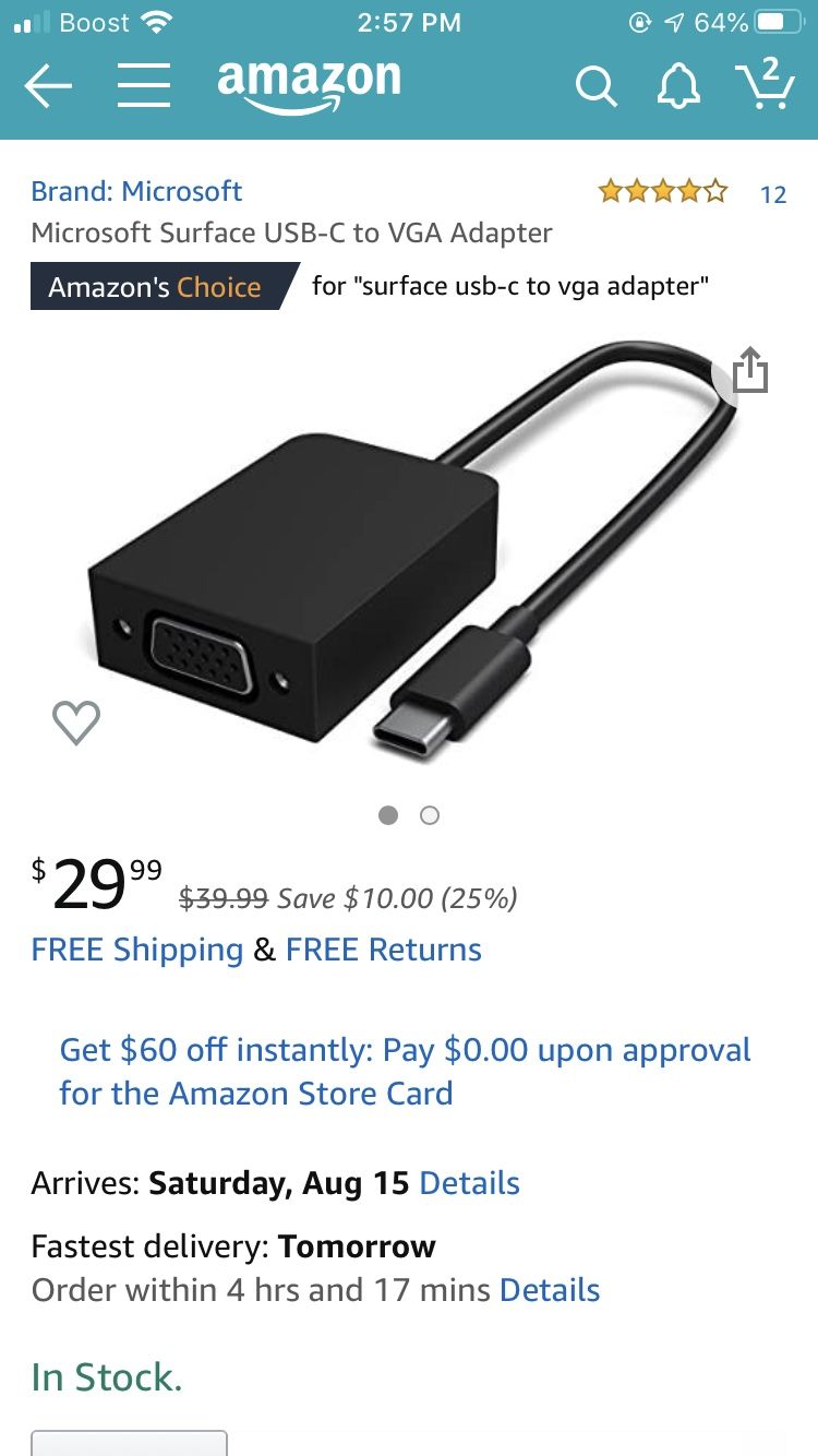 Microsoft Surface USB-C to VGA Adapter