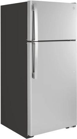 GE® ENERGY STAR® 16.6 Cu. Ft. Top-Freezer Refrigerator     GTE17GSNRSS