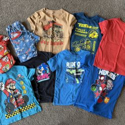 Boys shirts and pajamas, sizes 4T-6