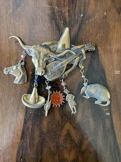 Vintage Sterling Silver Southwestern Charm Brooch by SB Silverman Bros