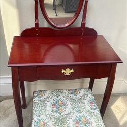 Vanity Table with Mirror &  Bench Set  