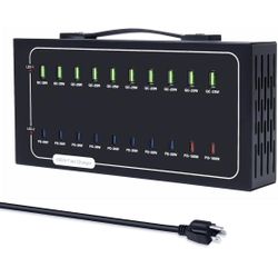 690W USB Charging Station, 20 Port Fast Charging Station for Multiple Devices, PD 100W USB C Charger Block, Smart Power Delivery & Multi Protection fo