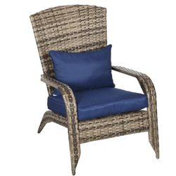 New In Box Wicker Chair With Pillow And Cushion (blue)