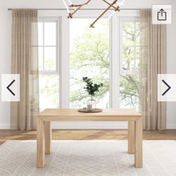 Dining Wood  Table and White Chairs