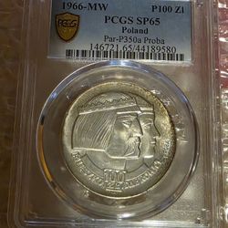 1966 POLAND 100ZL Próba PCGS SP65 Par-P350a