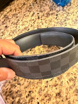 Authentic Louis Vuitton Damier Graphite Belt – Black LV Buckle
