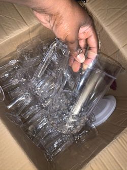 Plastic glassware and pitcher