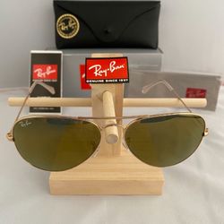 RAY BAN Sunglasses 3025 W3276 58MM GOLD CRYSTAL GOLD MIRROR AUTHENTIC/100% UV Protection NEW