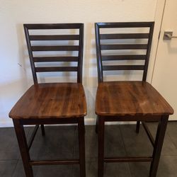 Two barstool chairs (brown, 2 tone)