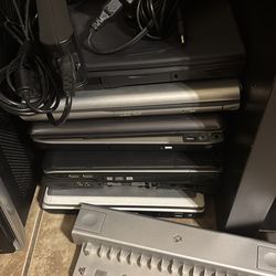 Stack of old laptops