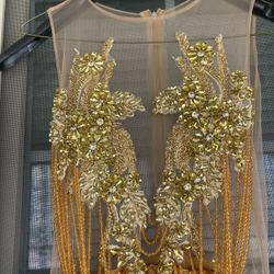 Gold Prom Dress Size 4  Juniors 