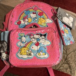 Hello Kitty Pink Sequins Backpack 