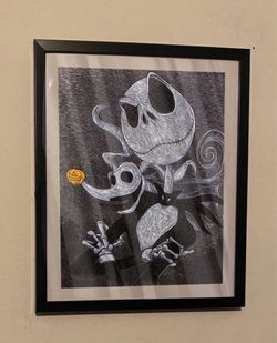 Nightmare Before Christmas Jack Skellington And Zero Custom Art Piece