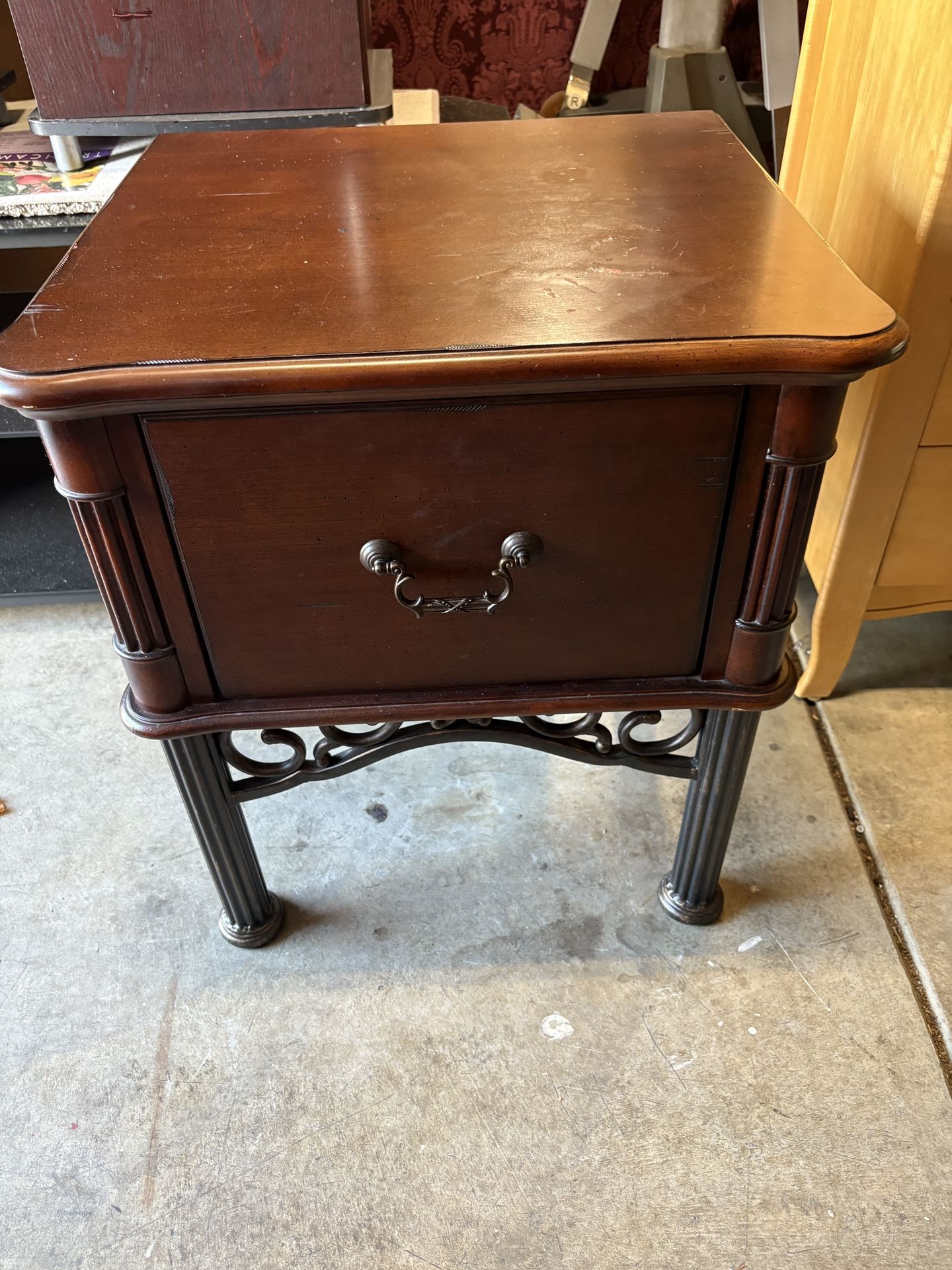 End Table / Side Table With Metal Legs