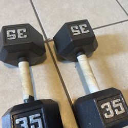 “Pair of 35 lb Hex Dumbbells (70 lbs Total) – Good Condition