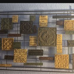 Metal Iron Sign With Blessings Of Strength Wording On It