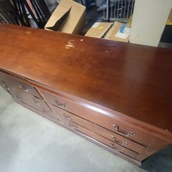 Large Cherry Wood 8 Drawer Dresser Good Quality