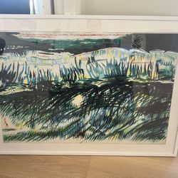Large Raymond Pettibon Framed Surfing Poster