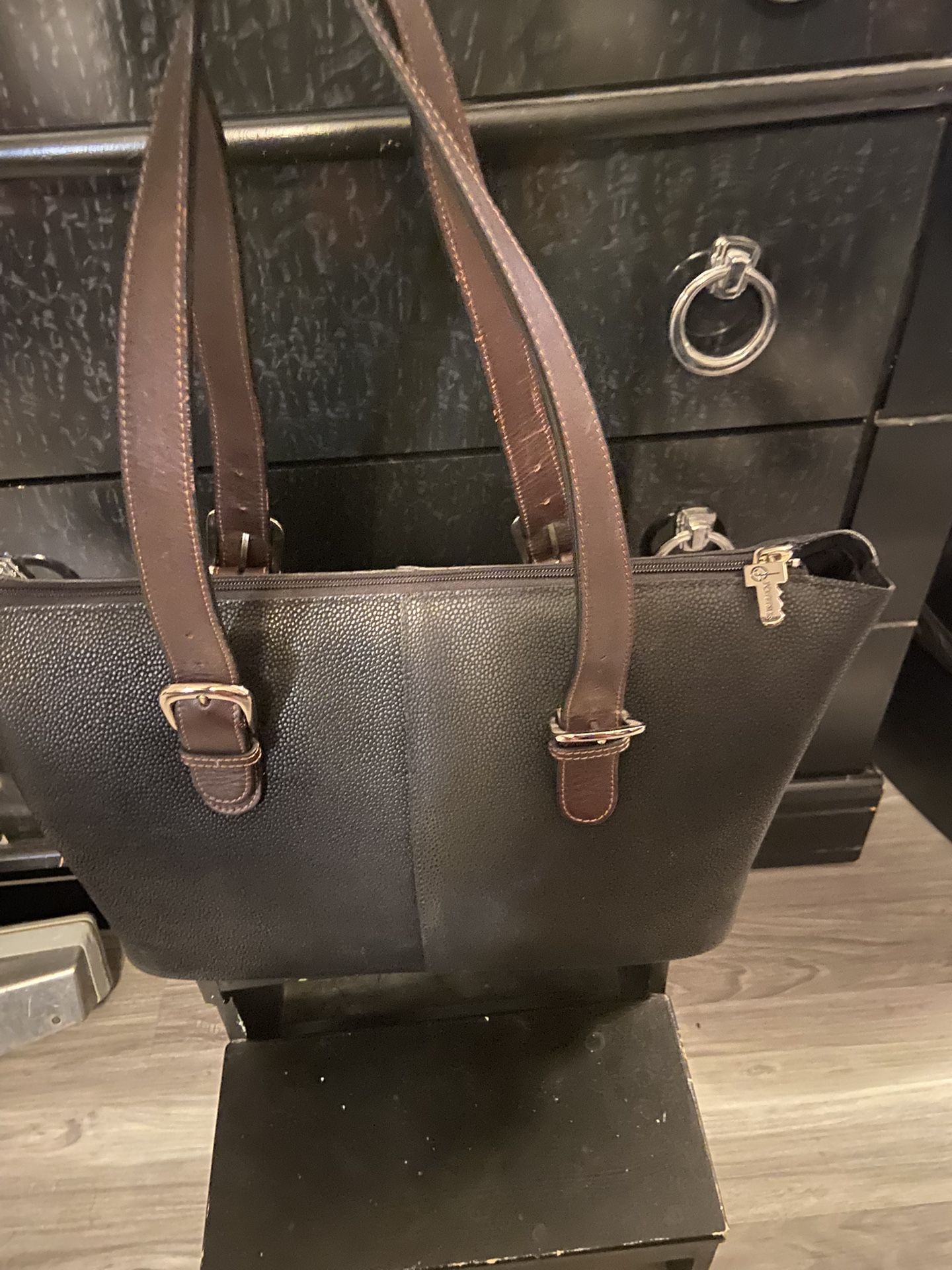 Classic Brown & Black Shoulder Bag