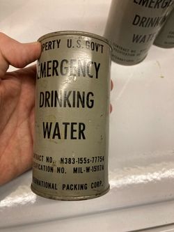 U.S. Government Emergency Drinking Water Cans - Qty 6