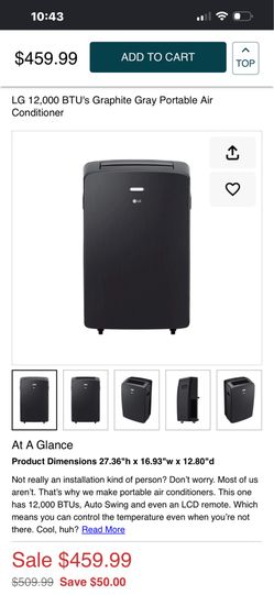 Portable LG AC 1200 btu