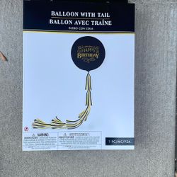 Happy Birthday Balloon with tail