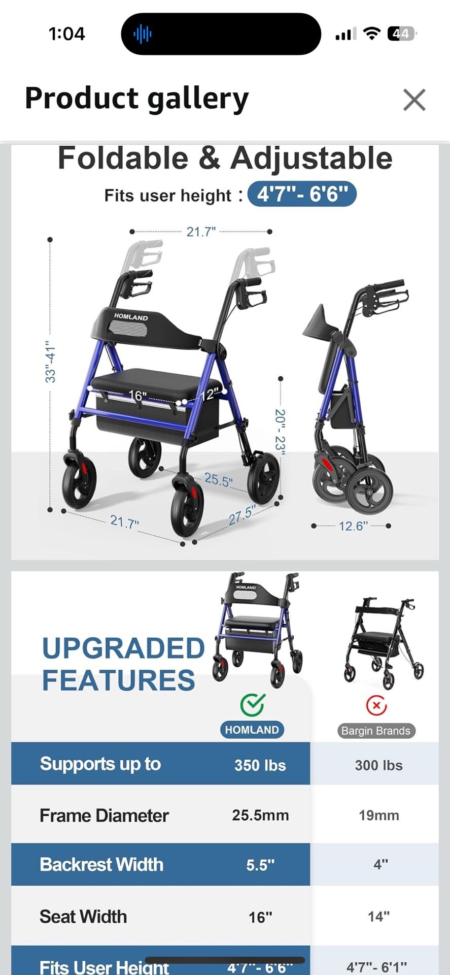 New Rollator Walker With Seat