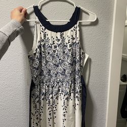 Gorgeous Blue And White Floor Length ModCloth Maxi Dress - Never Worn