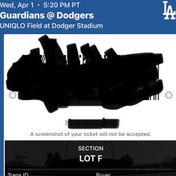 Parking Dodgers 4/1 Lot F