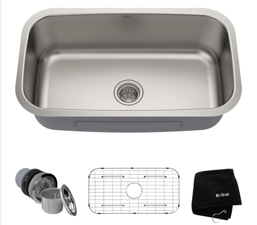 New! In box— Undermount Stainless Steel 31 in. Single Bowl Kitchen Sink