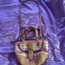 Vintage Y2K Coach Hampton multicolored striped bag colorful (SHIPPING ONLY)