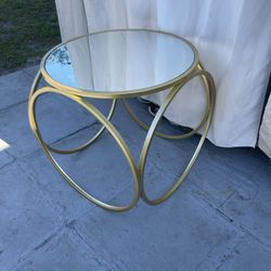 Golden Mirror Side Table In Good Condition $30 Firm On Price