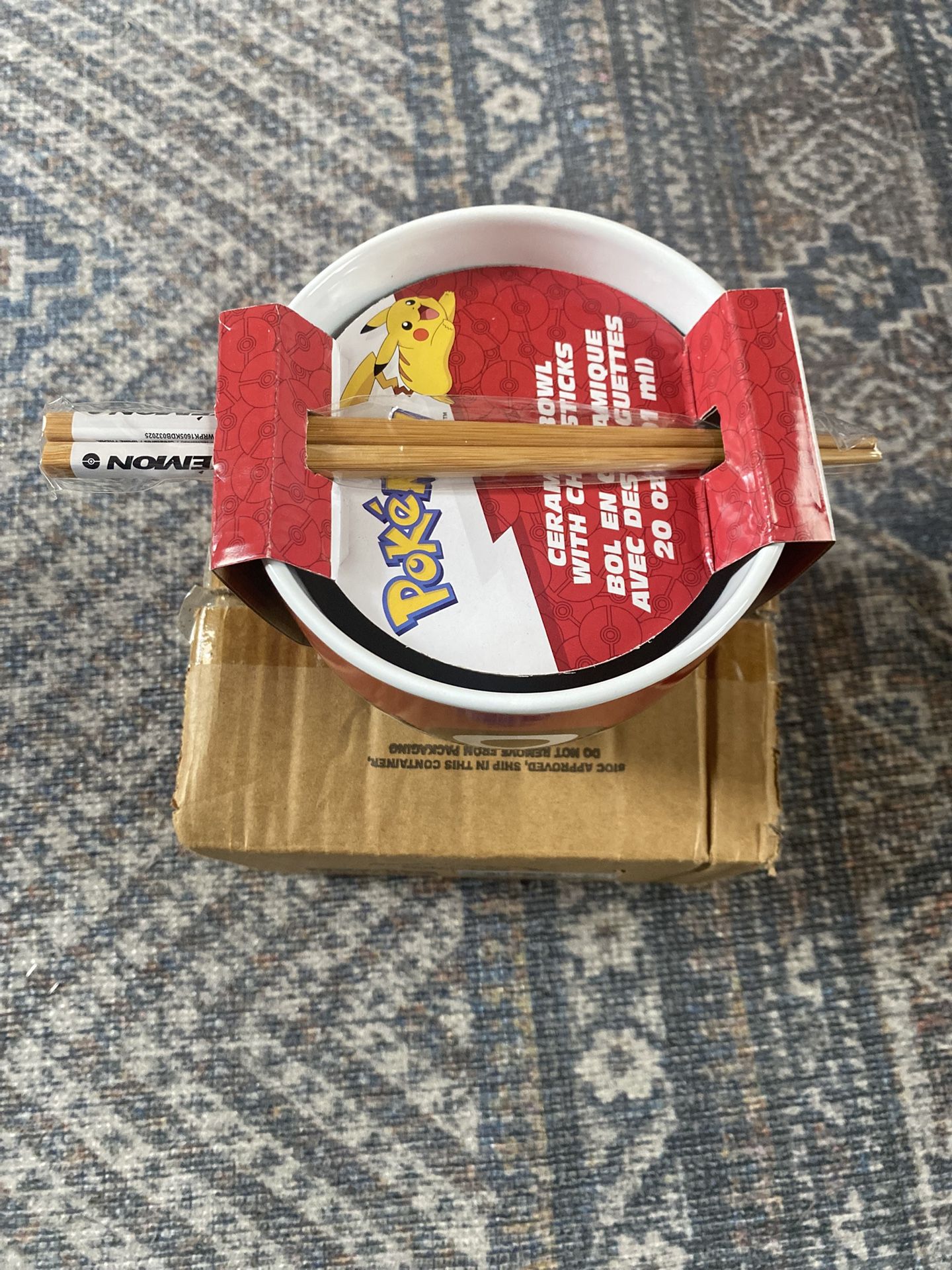 Brand New: 20oz Pokémon Ramen Bowl With Chopsticks