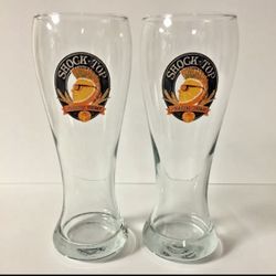 Shock Top Pumpkin Wheat Beer 16oz Pilsner Glass - Set Of Two (2) Glasses