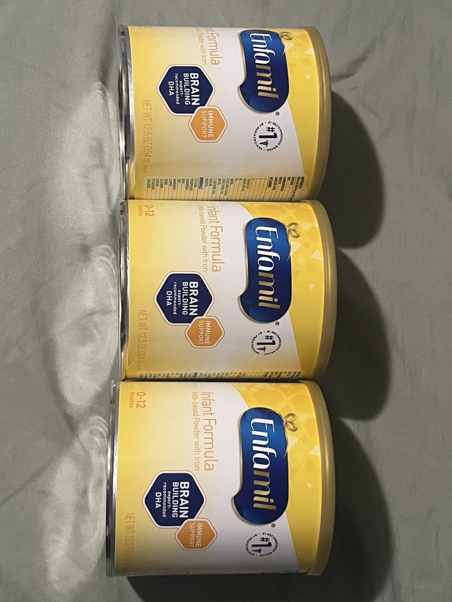 3 Cans Of Formula Enfamil 0-12 Months Unopened