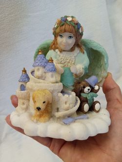 "SANDY'S SANDCASTLE" 1999 HEAVEN'S LITTLE HELPERS Fine Collectible by Angel Originals in Excellent Condition