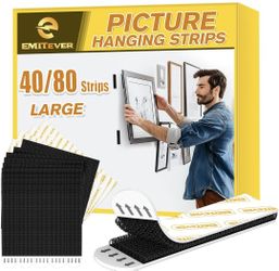 40 Pairs (80 Strips) Large Wall Hanger Damage Free Picture Hanging NEW