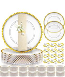 Charger Plates and Napkin Rings 50pcs