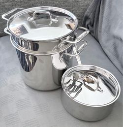 Brand new - All- Clad Stainless Steel Pot & Saucepan (3 qt & 8qt)