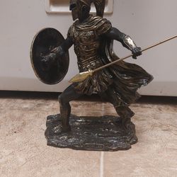 ACHILLES W/ Spear & Shield GREEK MYTHOLOGY Sculpture Statue Bronze Color