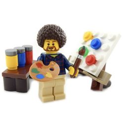 NEW LEGO "PUBLIC T.V. HIPPIE ARTIST" MINIFIG figure minifigure paint painter