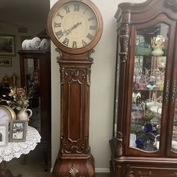 Beautiful Grandfather Clock Very Big Solid Wood 
