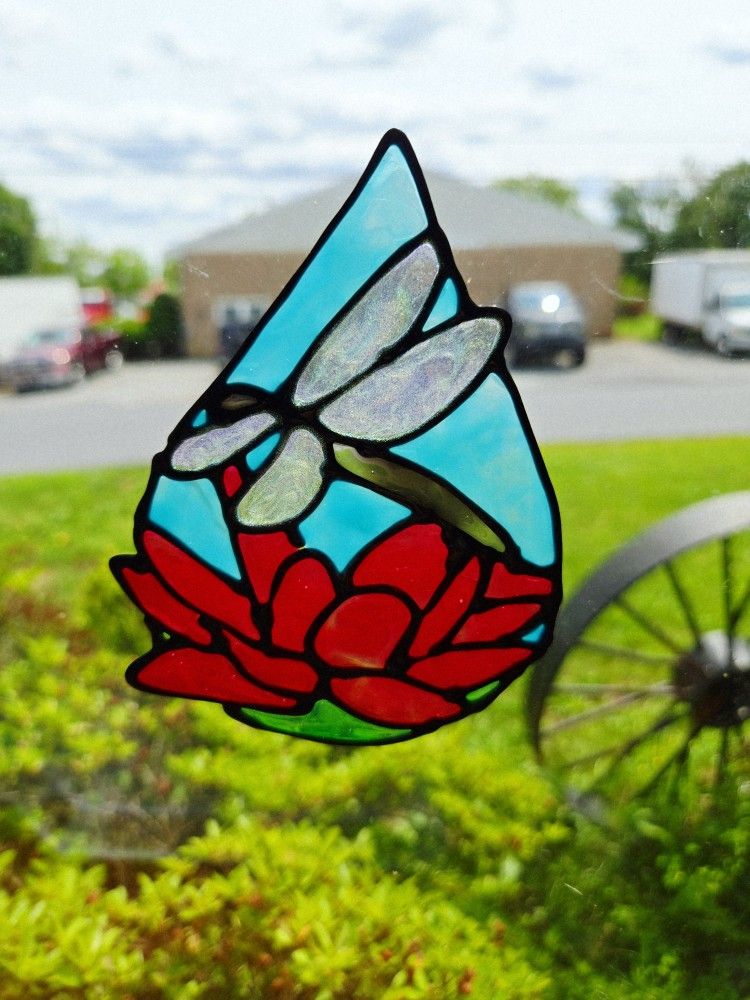 Teardrop Dragonfly Window Cling