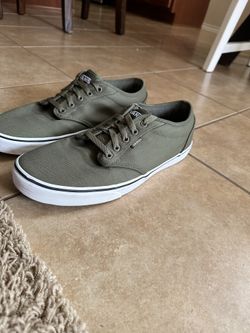 Lightly Used Pair Of Olive green Vans Size 13 With Box