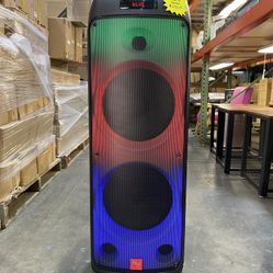 Dual 12 Colorful LED Lights Rechargeable Bluetooth Speakers