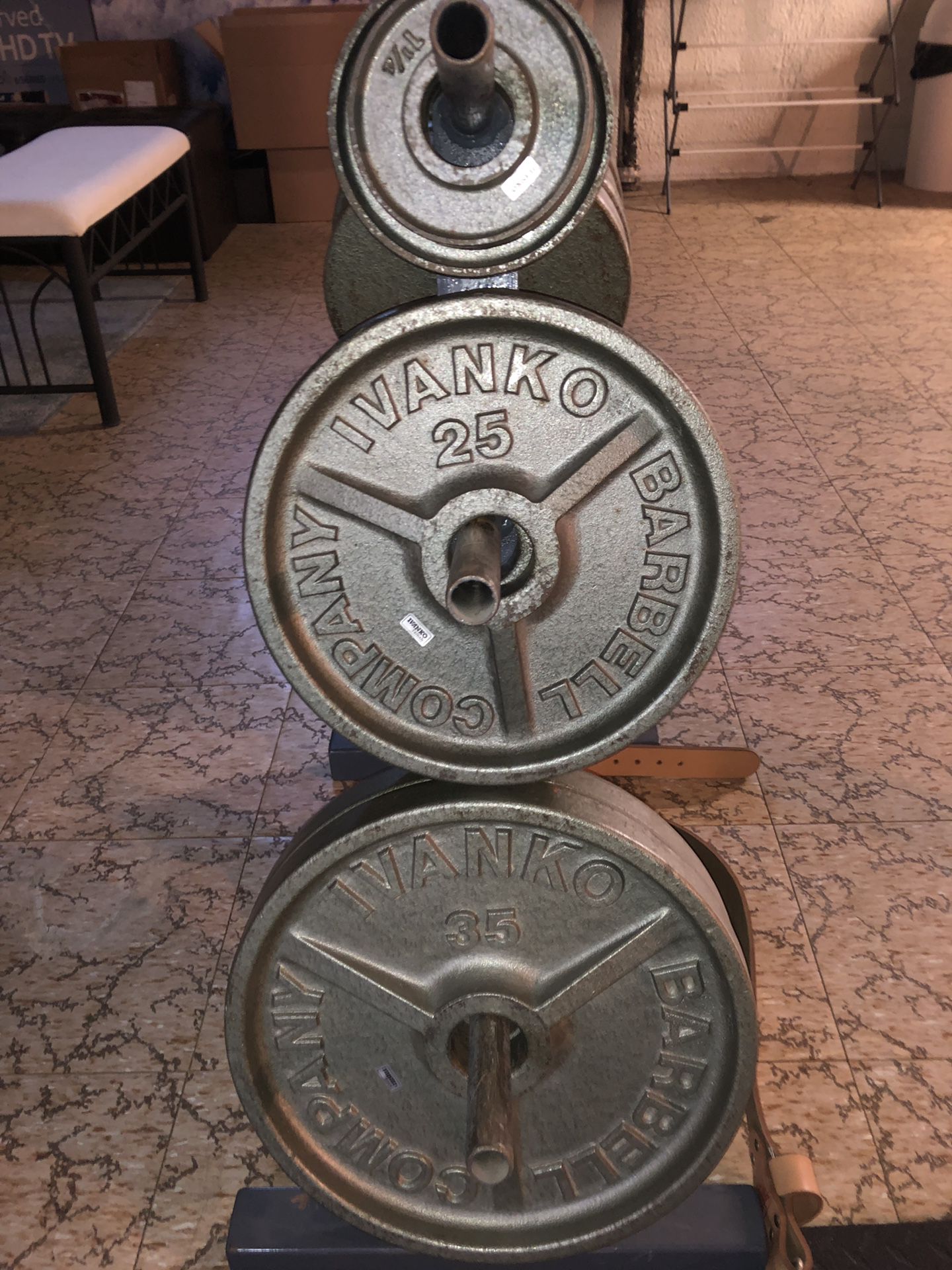 Ivanko weight plates part of top of the line gym set