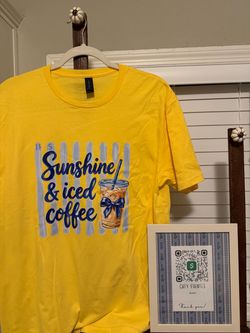 Graphic women’s tshirt sunshine and coffee